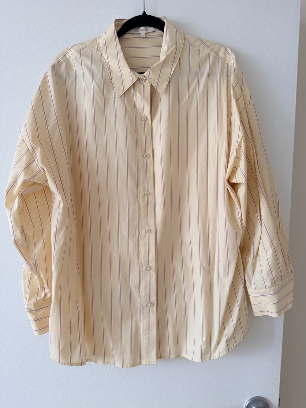 Favorite Daughter Ex-Boyfriend Shirt. Cream Striped Button-Up Shirt